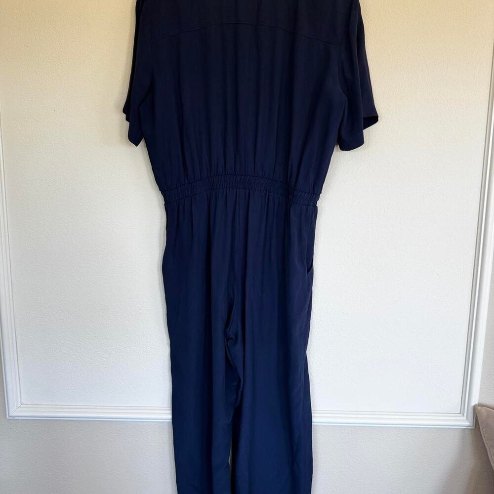 Vintage Saint Germain Paris Navy Blue Short Sleeve Jumpsuit